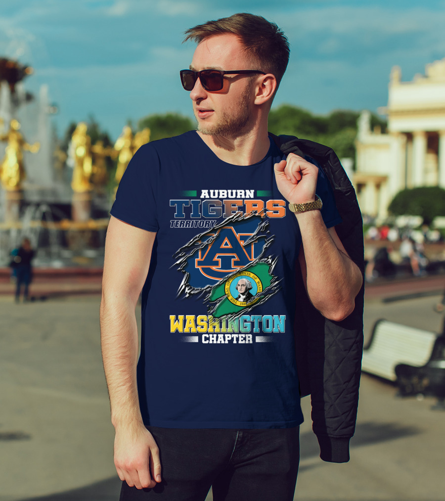 Auburn Tigers Territory Washington Chapter Seal Of Washington T-Shirt