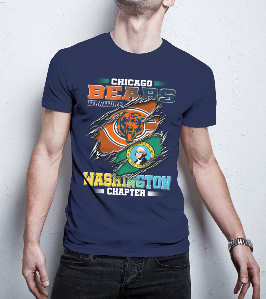 Chicago Bears Territory Washington Chapter State Flag T-Shirt