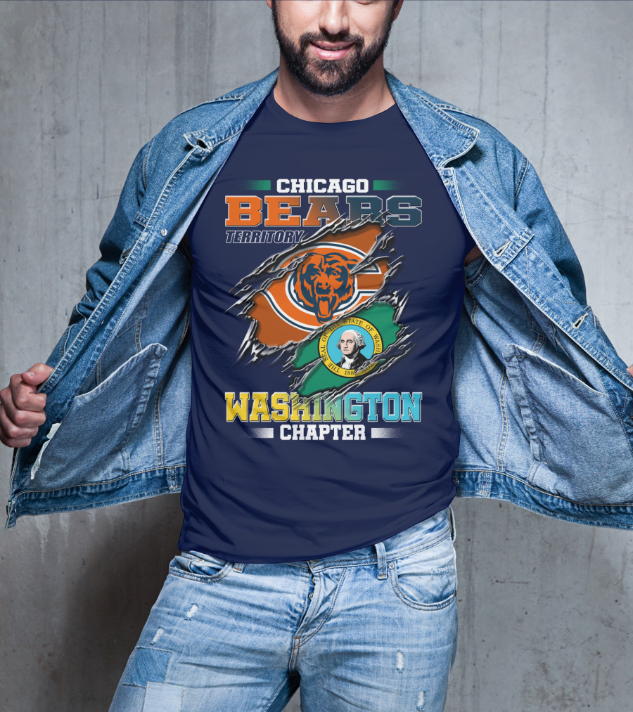 Chicago Bears Territory Washington Chapter State Flag T-Shirt