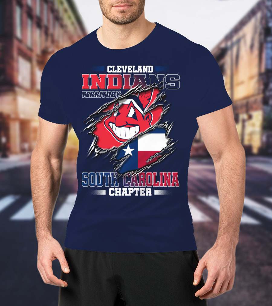 Cleveland Indians Territory South Carolina Chapter Texas Flag T-Shirt