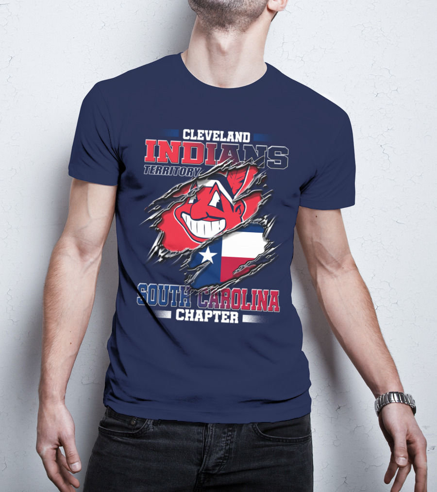 Cleveland Indians Territory South Carolina Chapter Texas Flag T-Shirt
