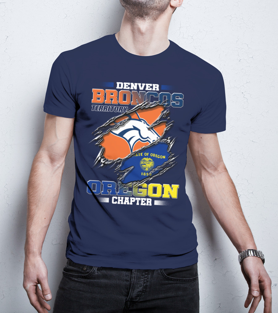Denver Broncos Territory Oregon Chapter State Of Oregon 1859 T-Shirt