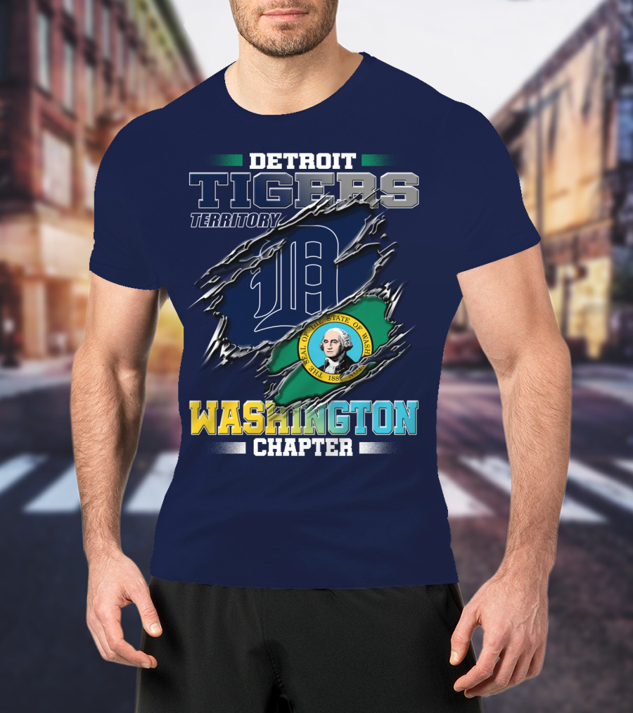 Detroit Tigers Territory Washington Chapter State Seal T-Shirt