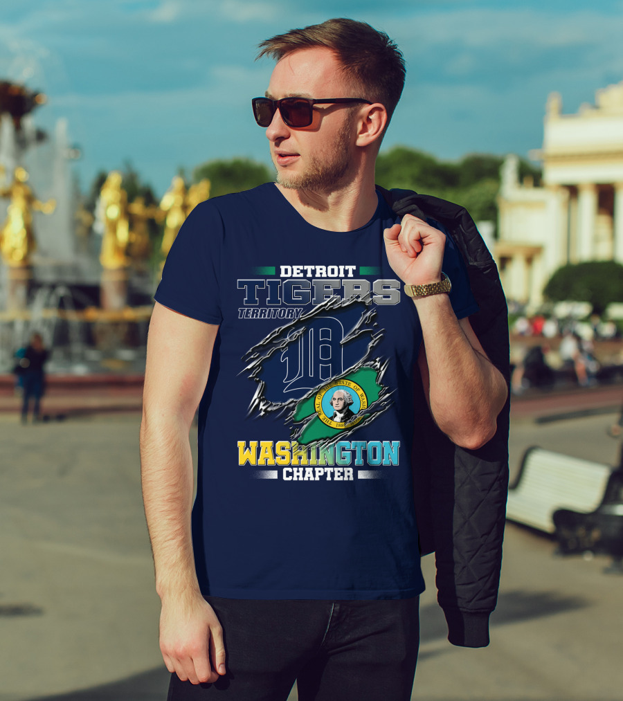 Detroit Tigers Territory Washington Chapter State Seal T-Shirt
