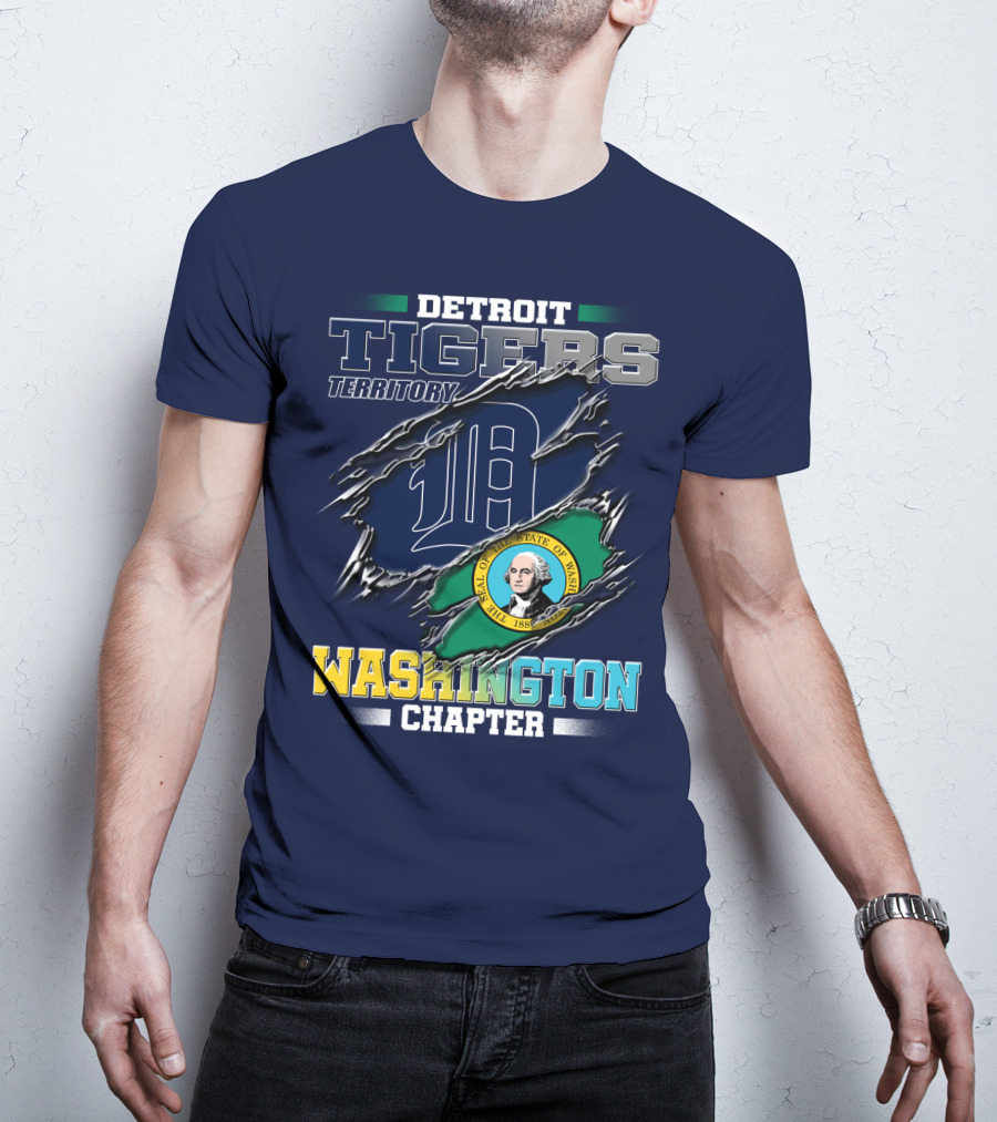 Detroit Tigers Territory Washington Chapter State Seal T-Shirt