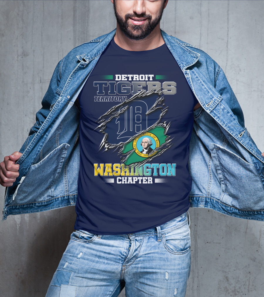 Detroit Tigers Territory Washington Chapter State Seal T-Shirt