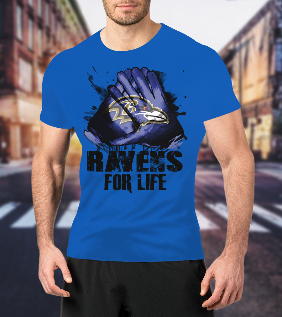 Baltimore Ravens For Life Fan Gear T-Shirt