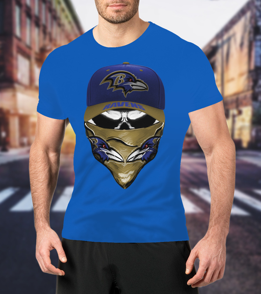 Baltimore Ravens Ravens Bandana And Logo Hat Combo T-Shirt