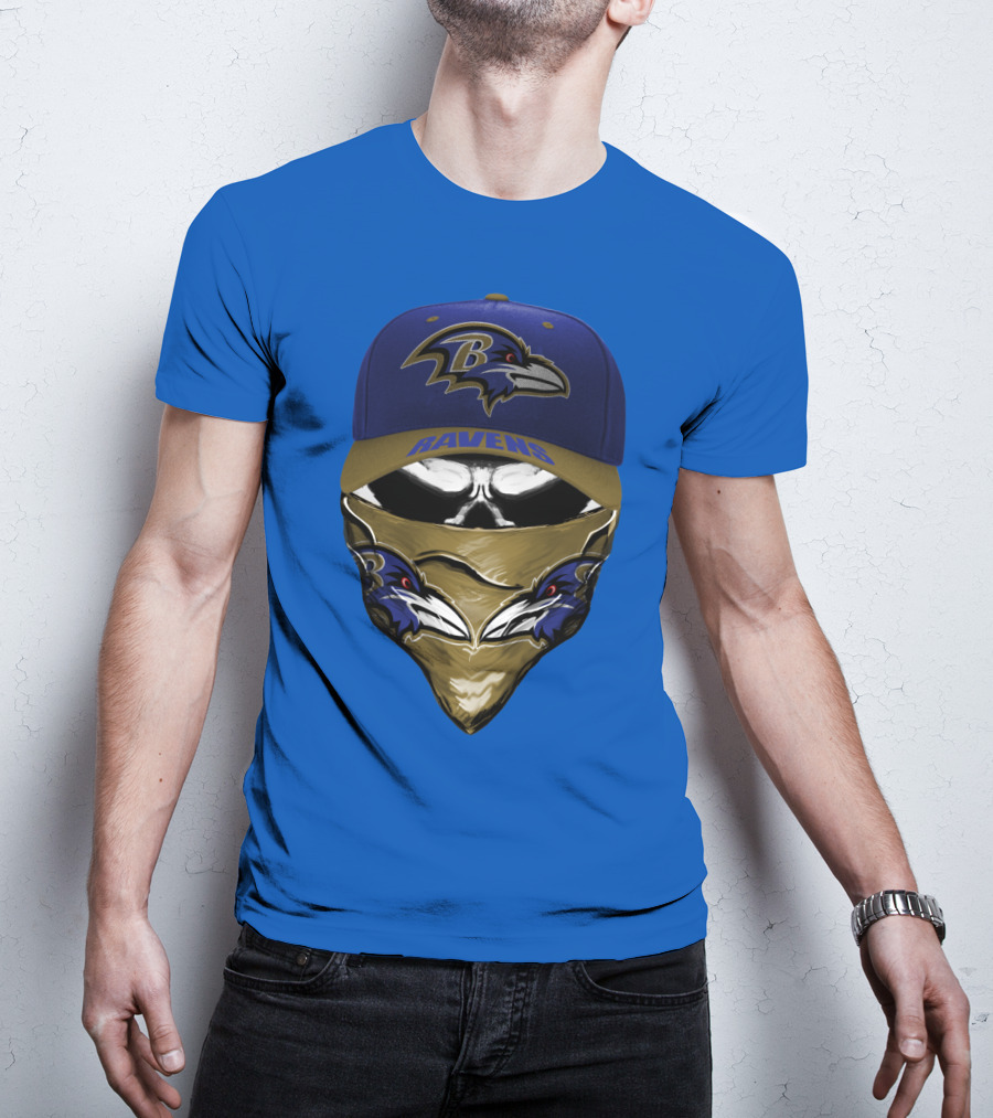 Baltimore Ravens Ravens Bandana And Logo Hat Combo T-Shirt