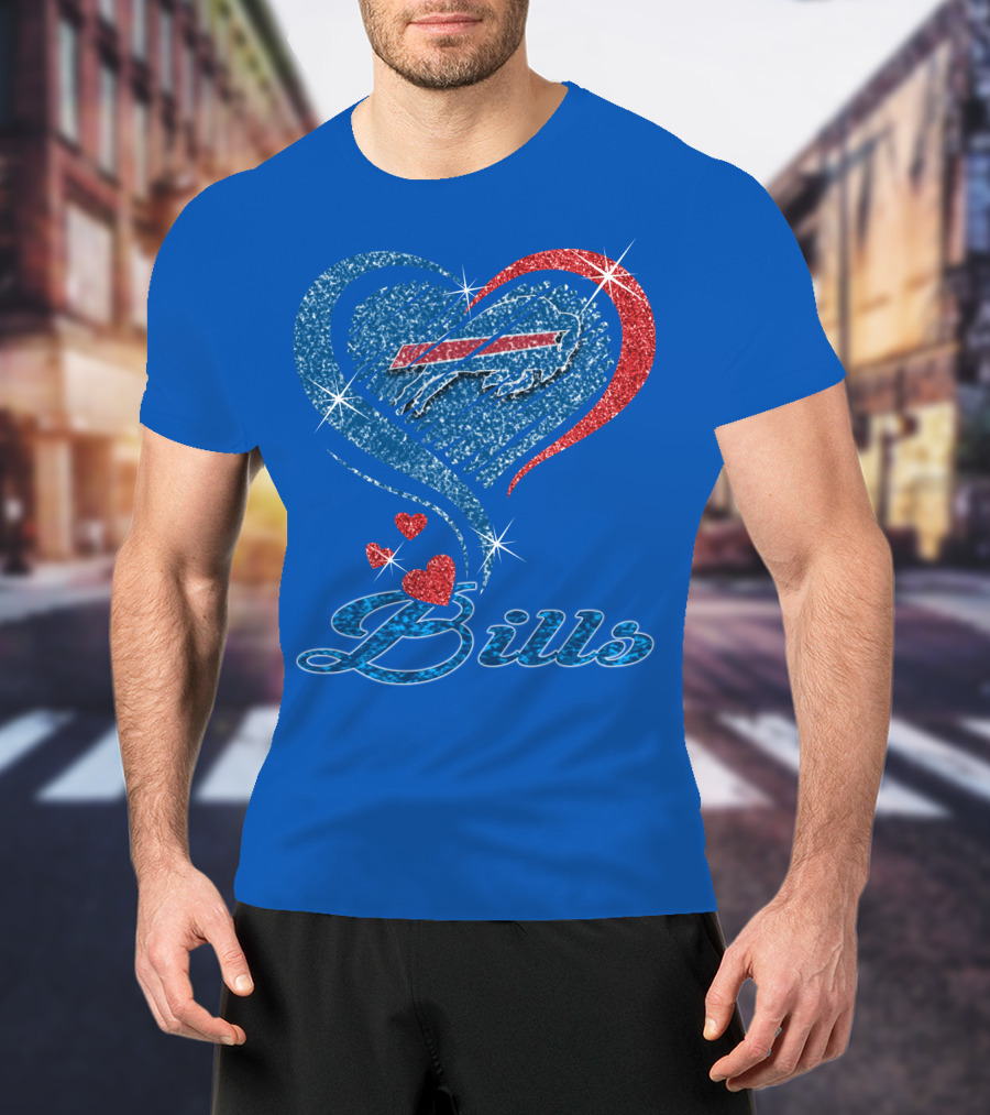 Buffalo Bills Heart Logo And Script T-Shirt