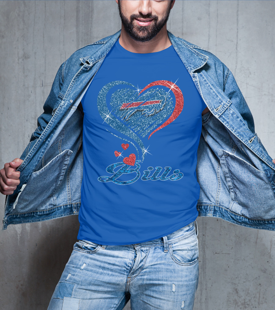 Buffalo Bills Heart Logo And Script T-Shirt