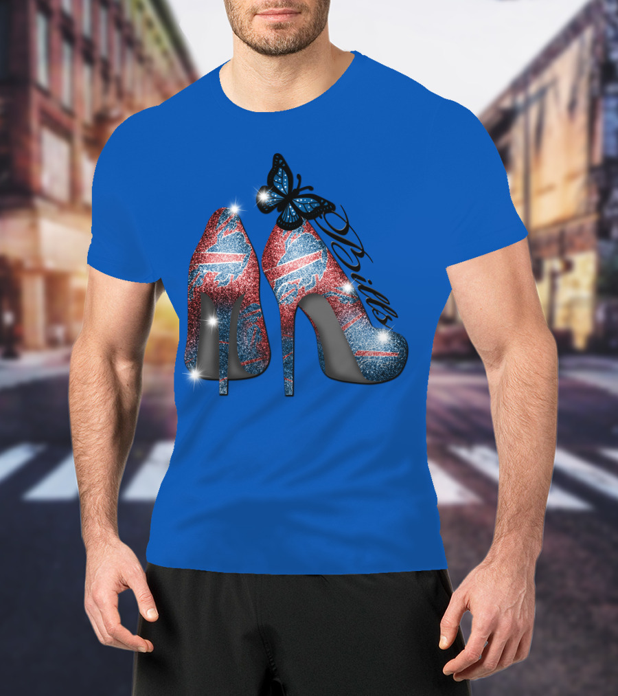 Buffalo Bills High Heels With Butterfly T-Shirt