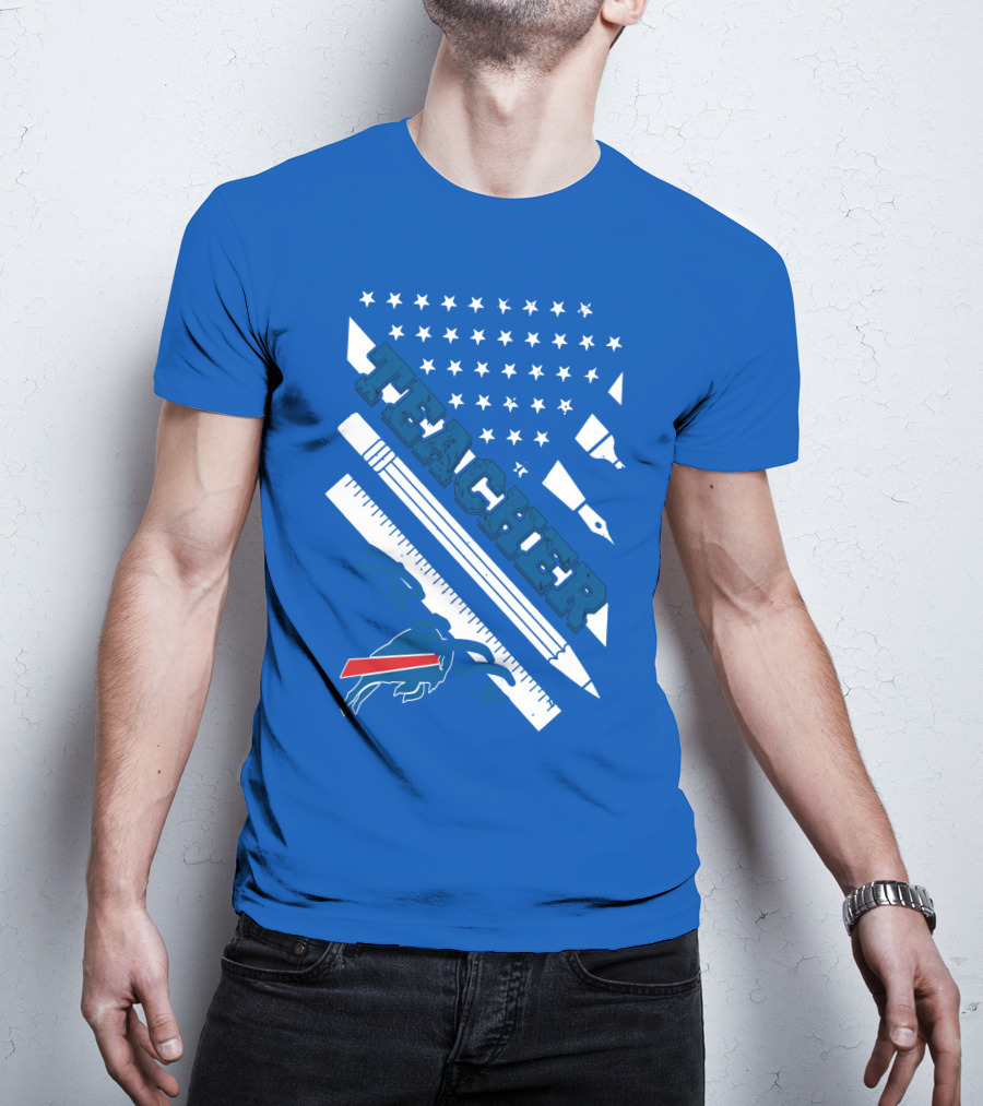 Usa Flag Teacher Buffalo Bills T-Shirt