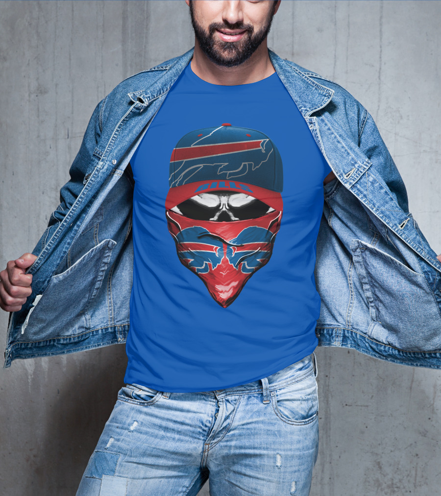 Buffalo Bills Nfl Logo Hat And Bandana Face T-Shirt