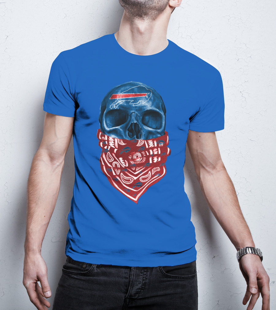 Buffalo Bills Skull With Bandana T-Shirt