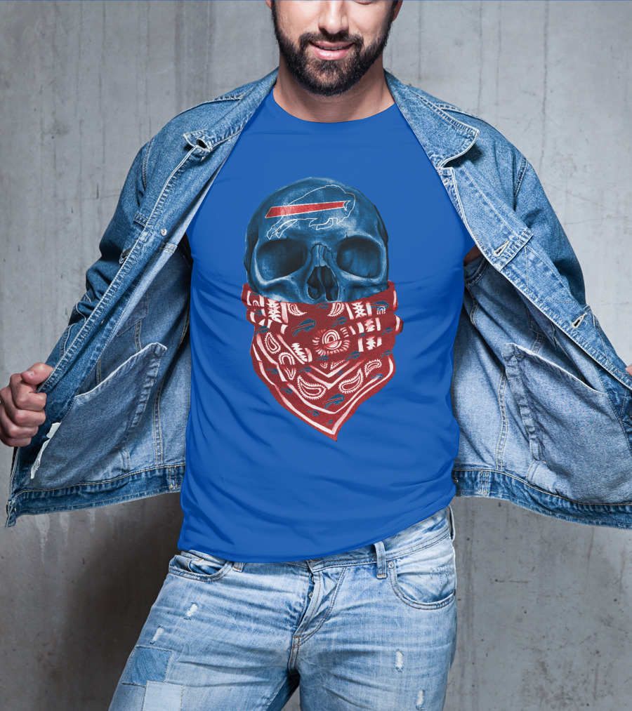 Buffalo Bills Skull With Bandana T-Shirt