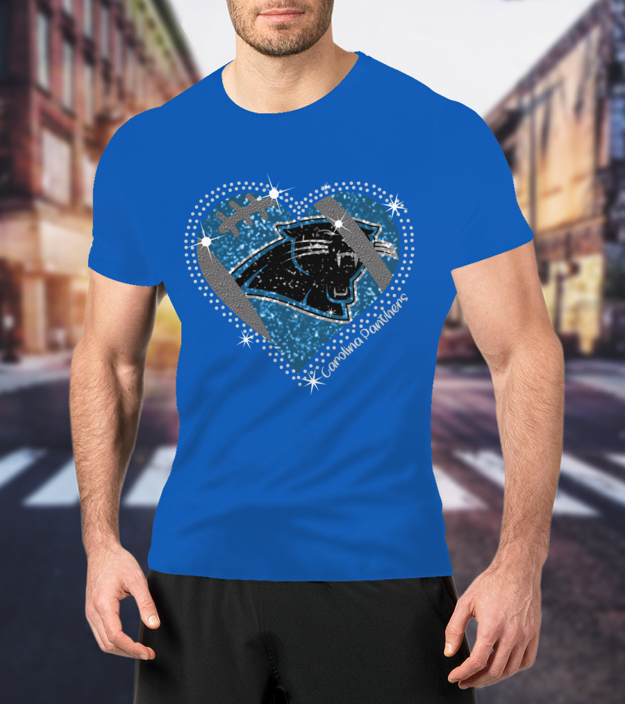 Carolina Panthers Heart Football T-Shirt