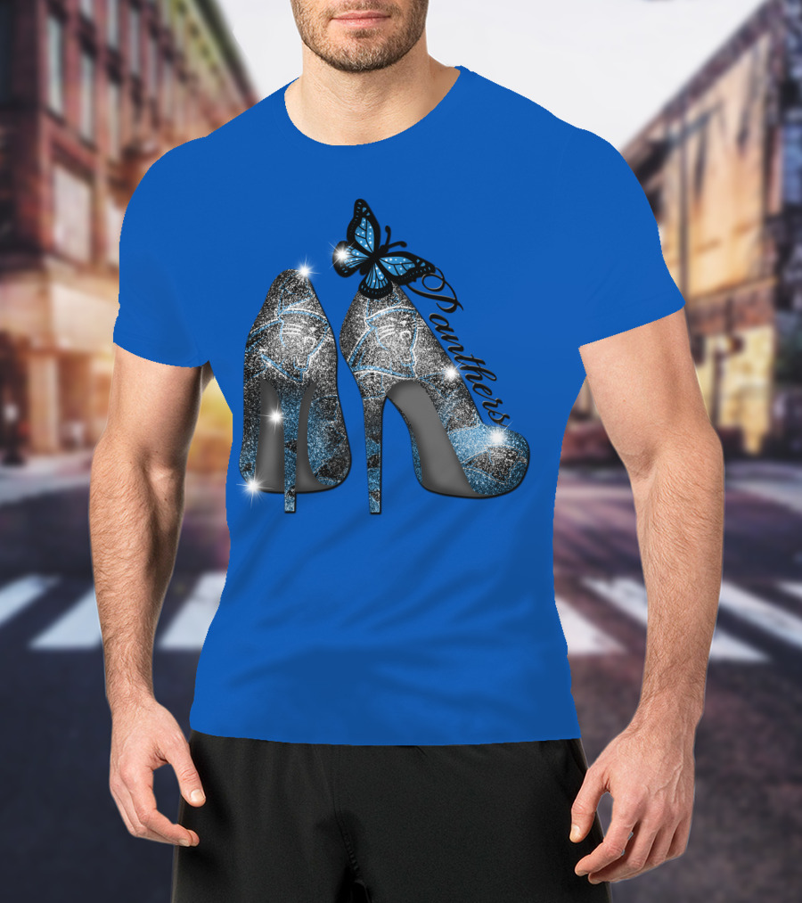 Panthers High Heels With Butterfly Accents T-Shirt