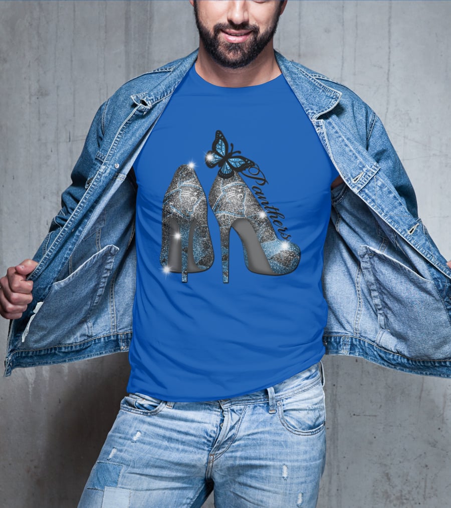 Panthers High Heels With Butterfly Accents T-Shirt