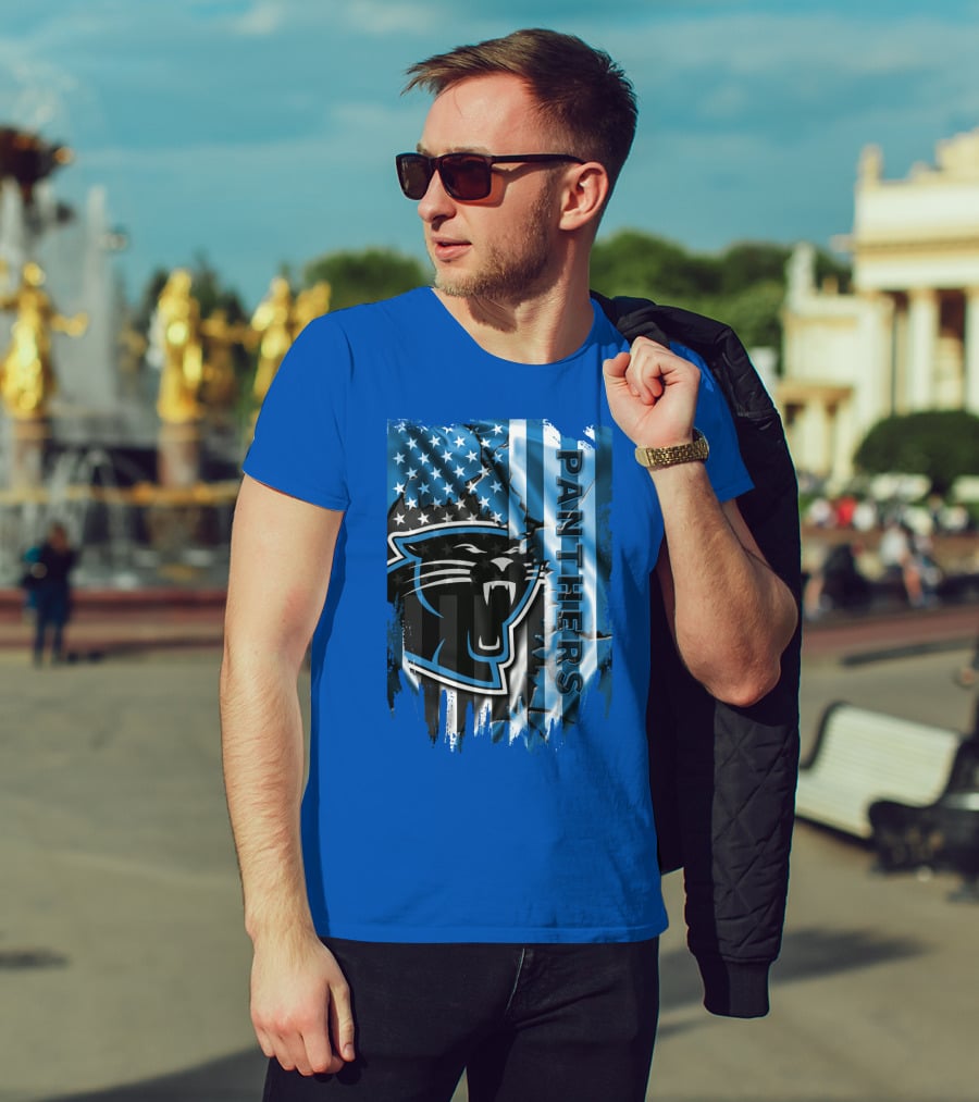 Panthers American Flag Stars And Stripes T-Shirt