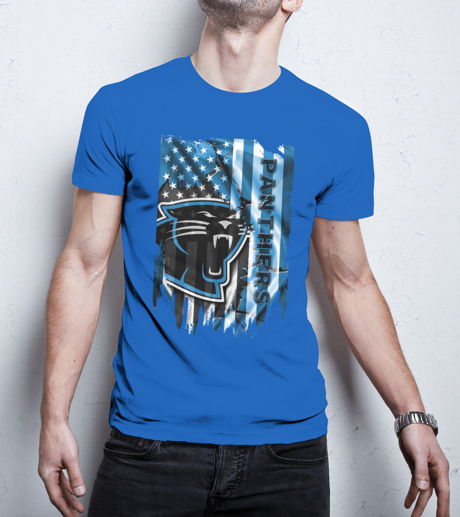 Panthers American Flag Stars And Stripes T-Shirt