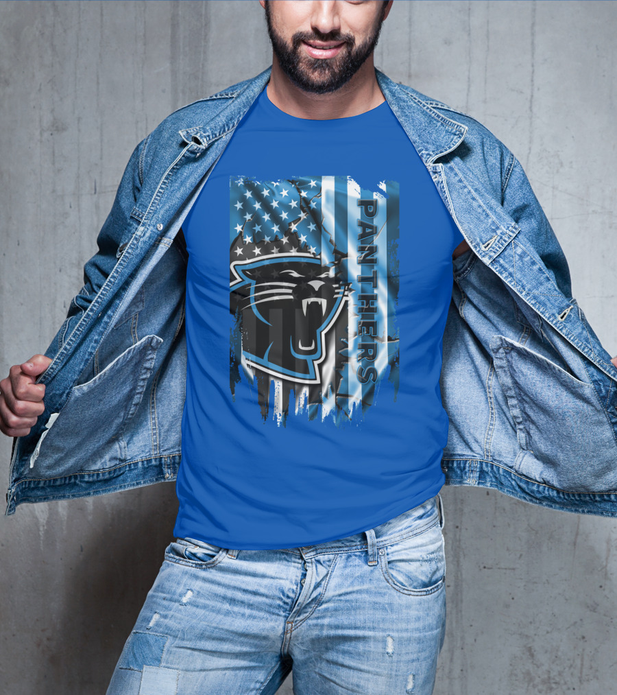 Panthers American Flag Stars And Stripes T-Shirt