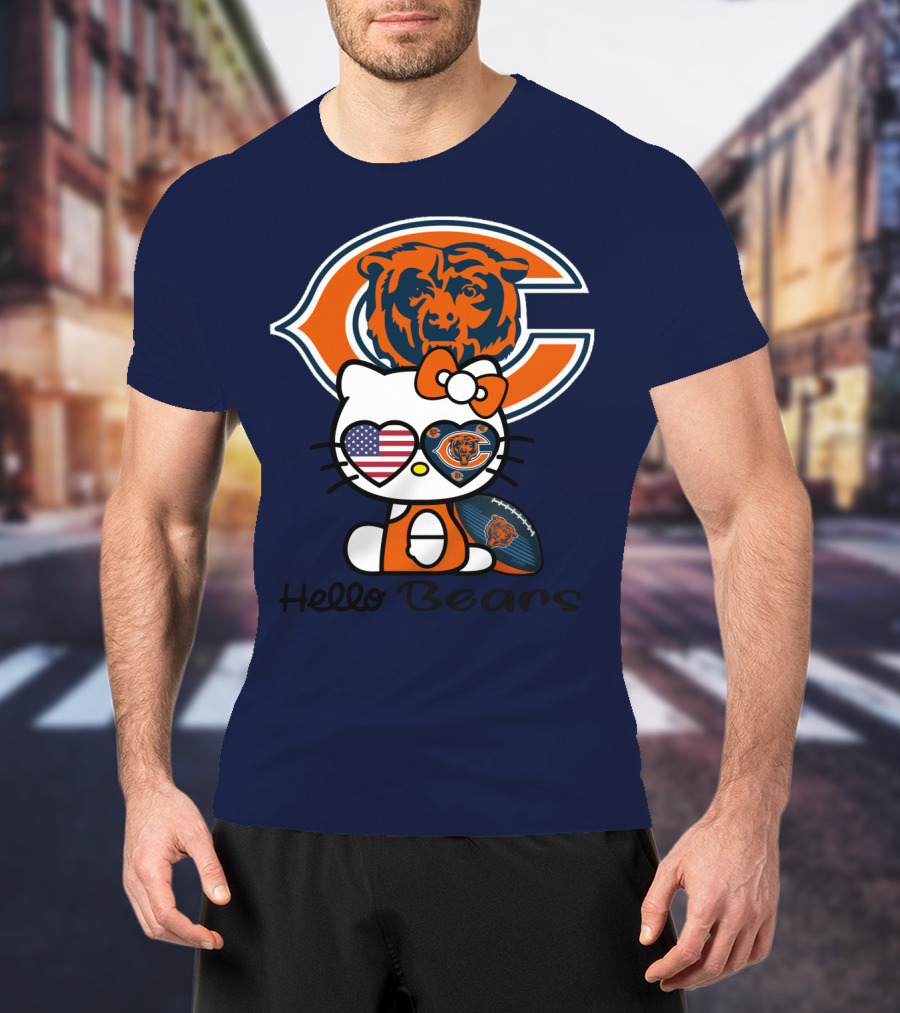 Hello Bears Chicago Bears Football Kitty T-Shirt