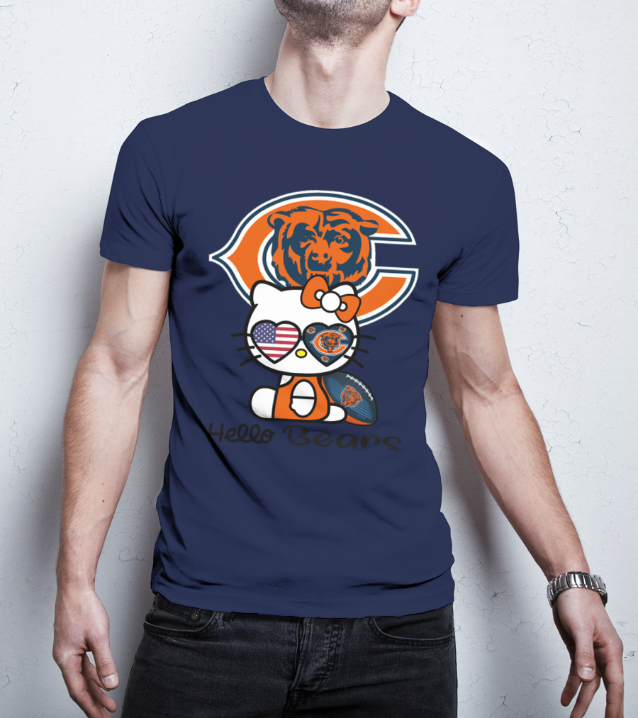 Hello Bears Chicago Bears Football Kitty T-Shirt