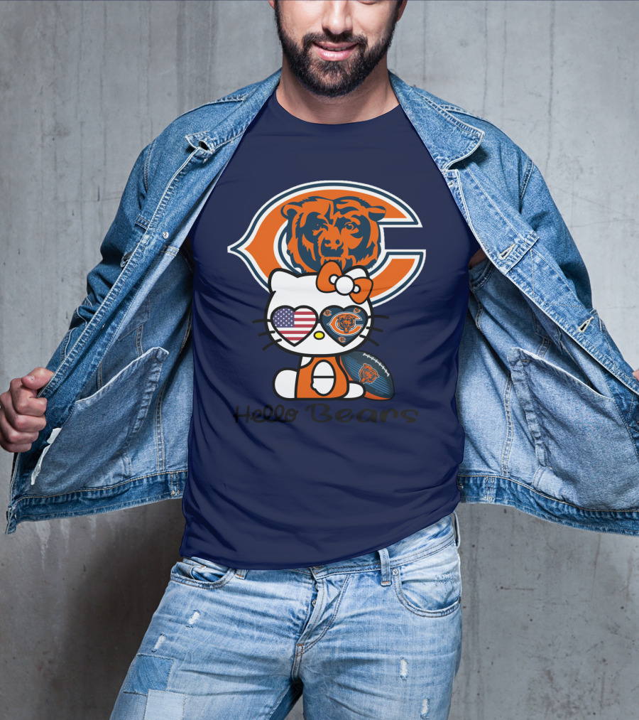 Hello Bears Chicago Bears Football Kitty T-Shirt