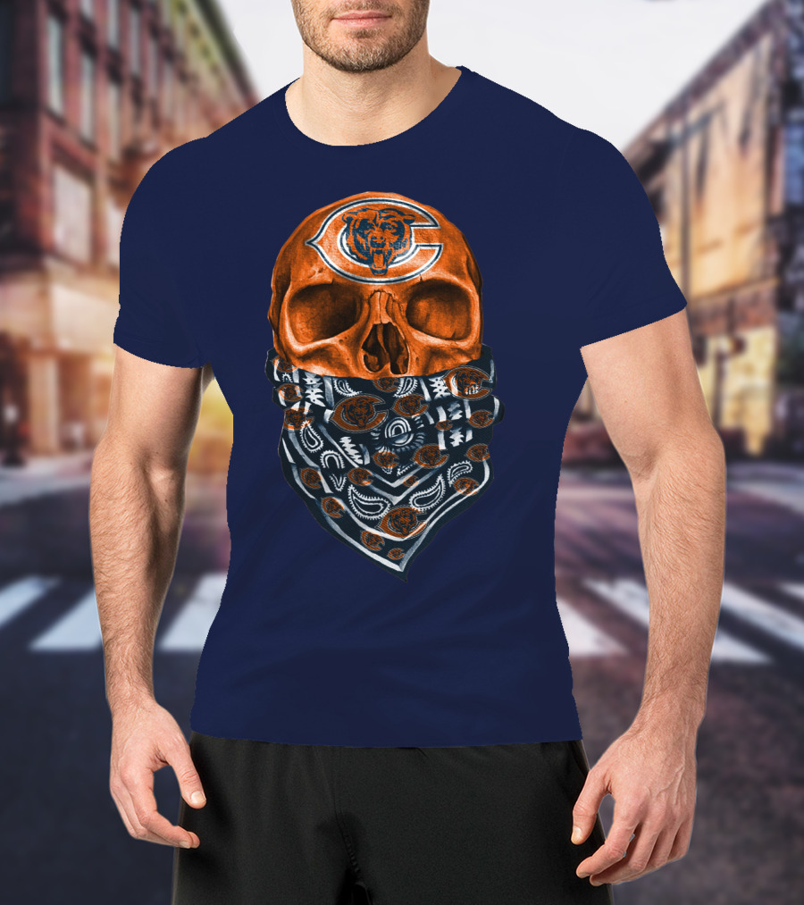 Chicago Bears Skull Bandana T-Shirt