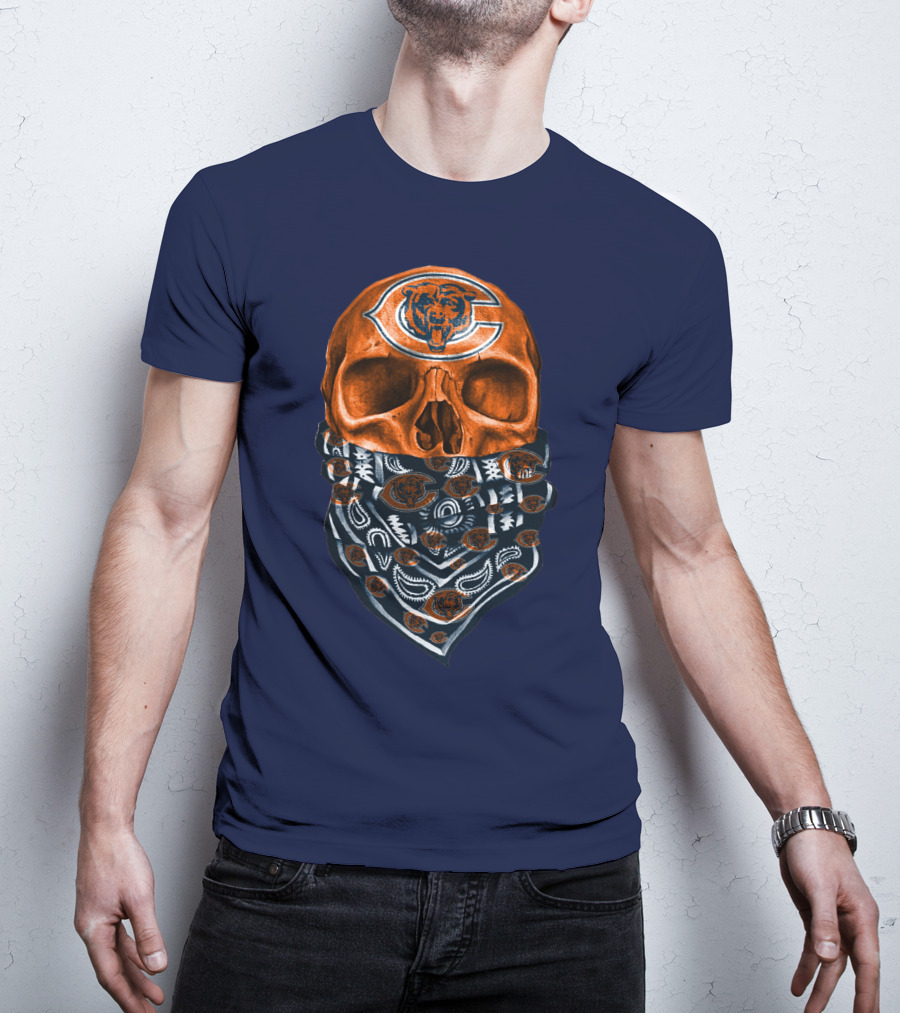 Chicago Bears Skull Bandana T-Shirt
