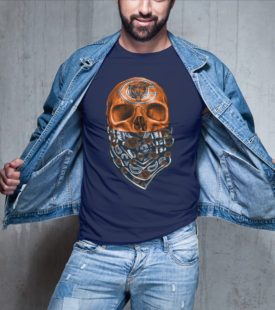 Chicago Bears Skull Bandana T-Shirt