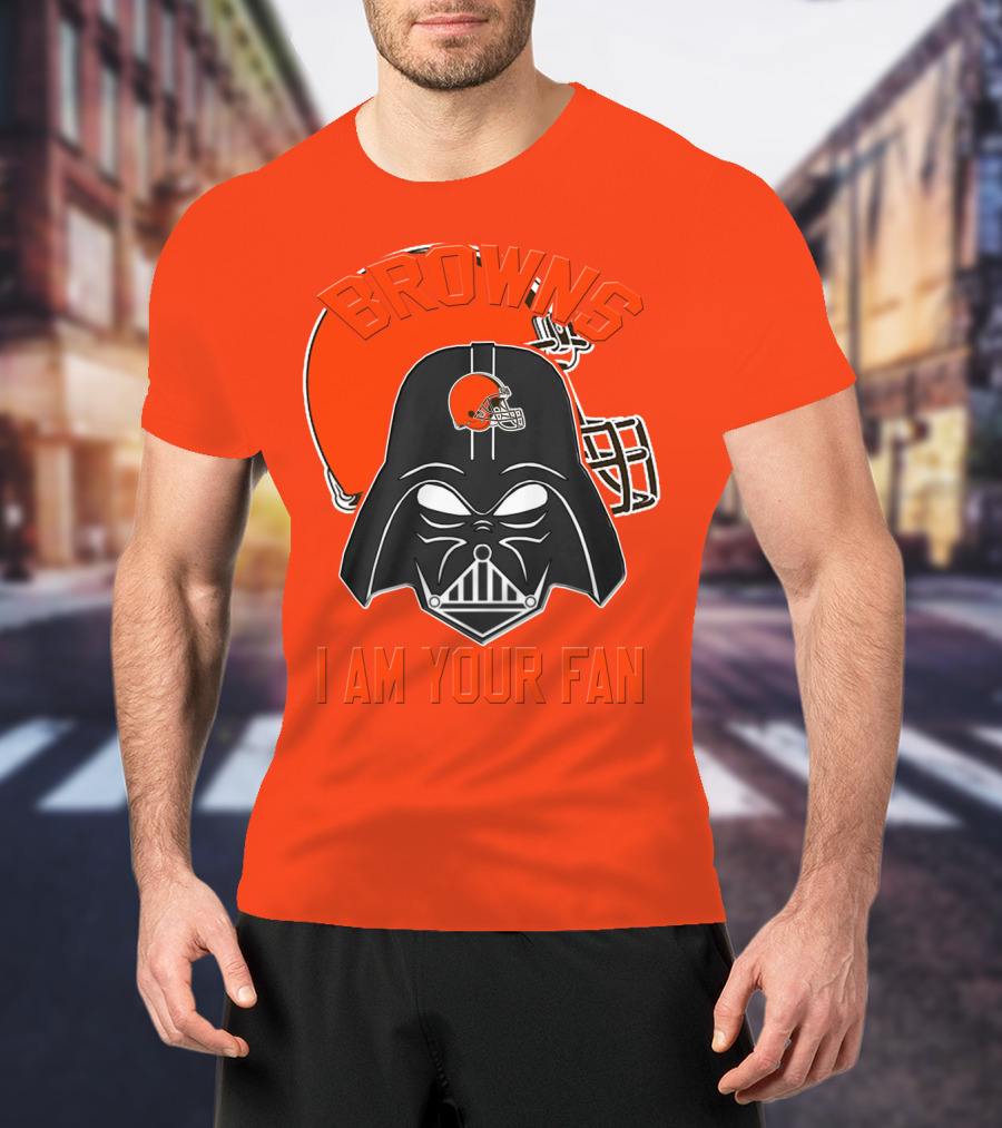 Browns I Am Your Fan Cleveland Browns Football Helmet Darth Vader T-Shirt