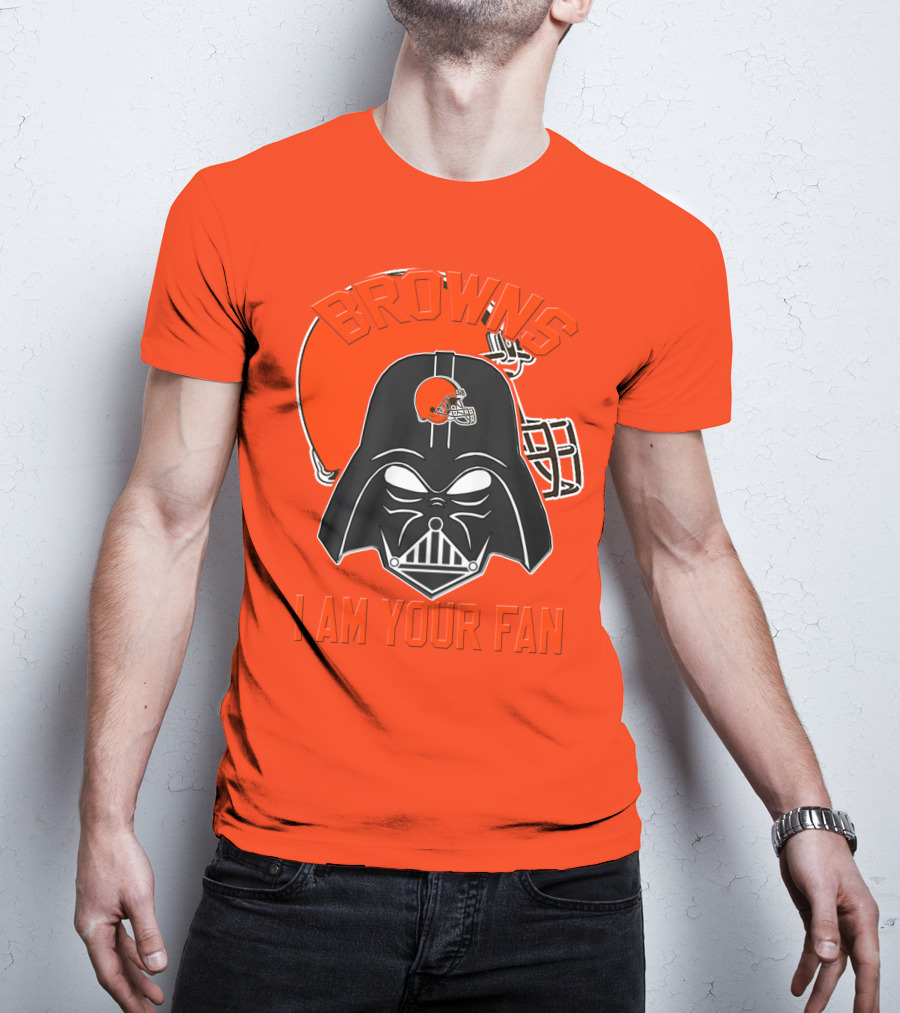 Browns I Am Your Fan Cleveland Browns Football Helmet Darth Vader T-Shirt