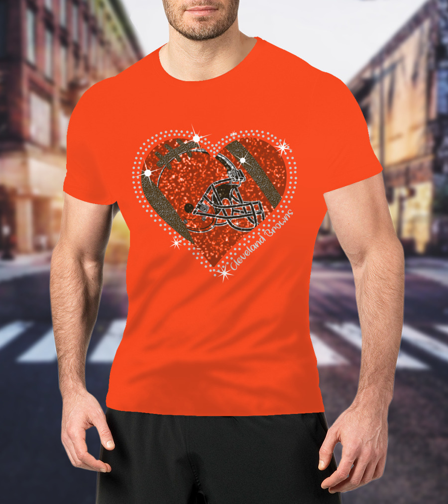Cleveland Browns Heart Helmet Football Stars T-Shirt