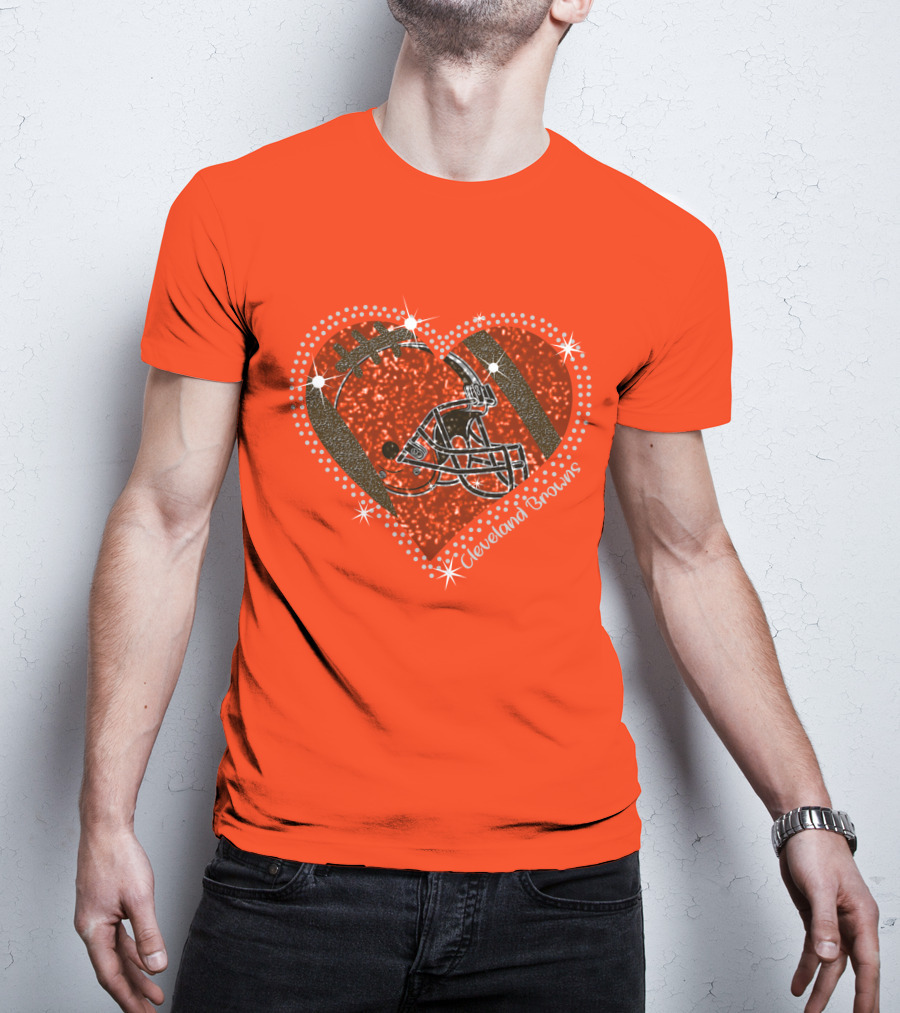 Cleveland Browns Heart Helmet Football Stars T-Shirt