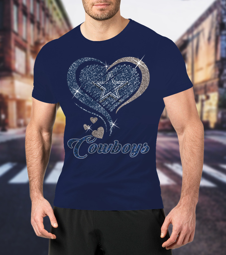 Cowboys Heart Star Glitter T-Shirt