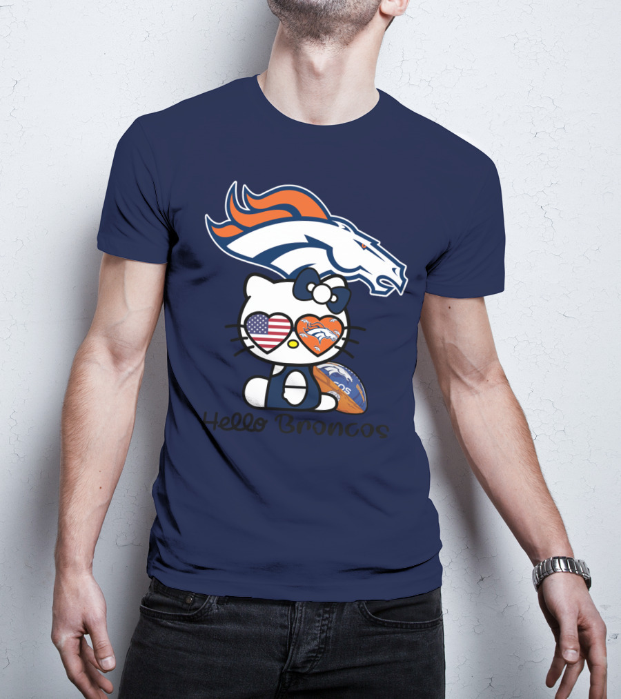 Hello Broncos Denver Broncos Football Hello Kitty T-Shirt