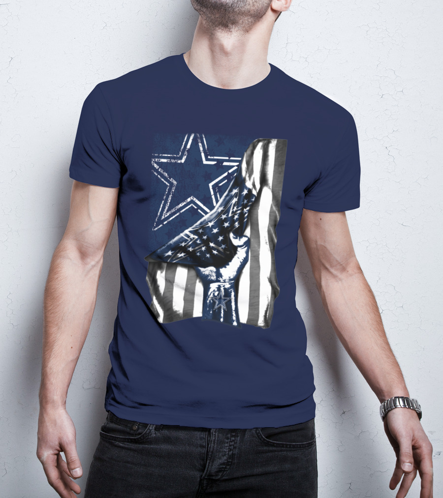 Dallas Cowboys Star Fist With American Flag T-Shirt