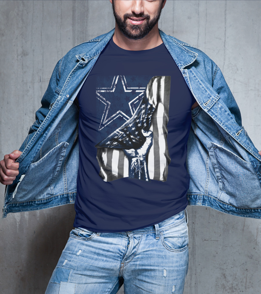 Dallas Cowboys Star Fist With American Flag T-Shirt