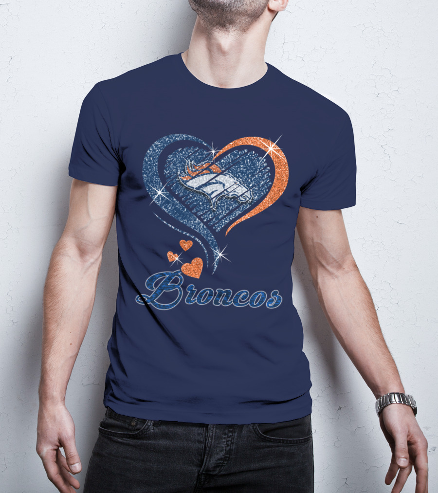 Broncos Heart Glitter T-Shirt