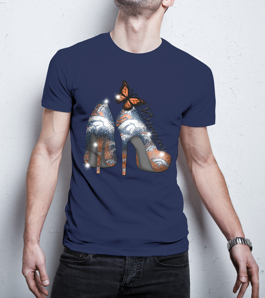 Denver Broncos Heels Butterfly T-Shirt