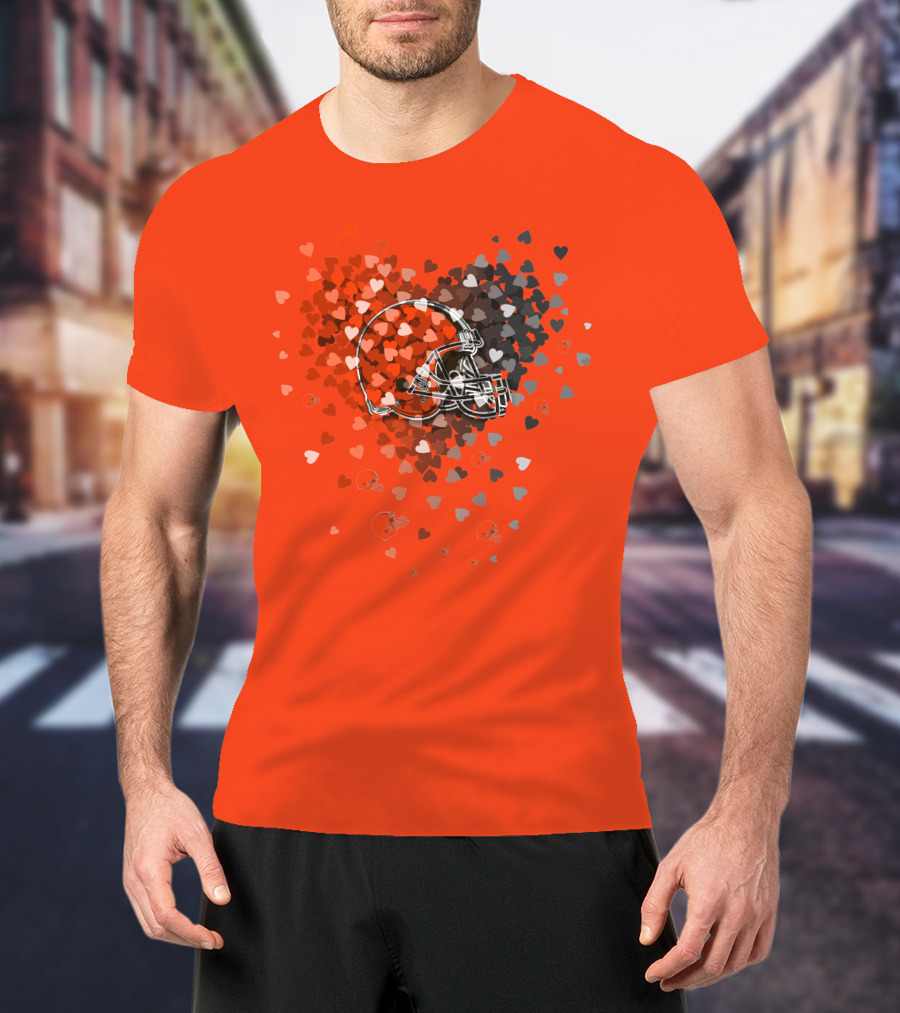 Cleveland Browns Helmet Heart T-Shirt