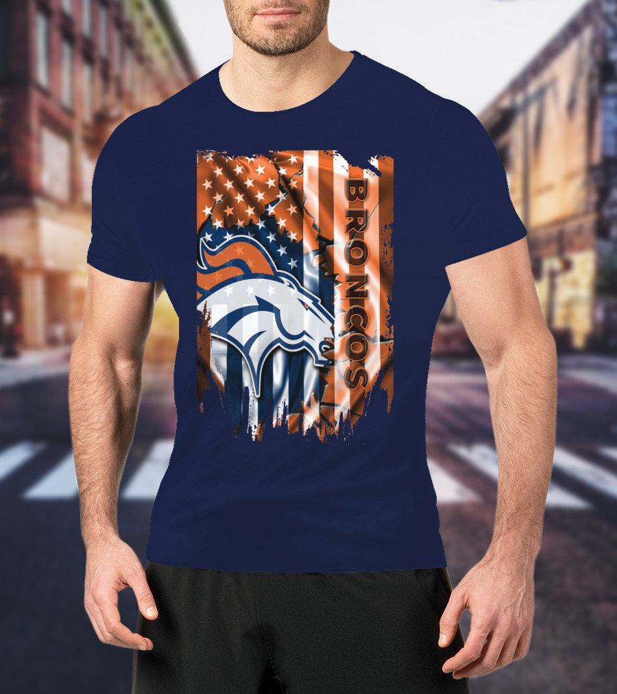 Denver Broncos American Flag Patriotic T-Shirt