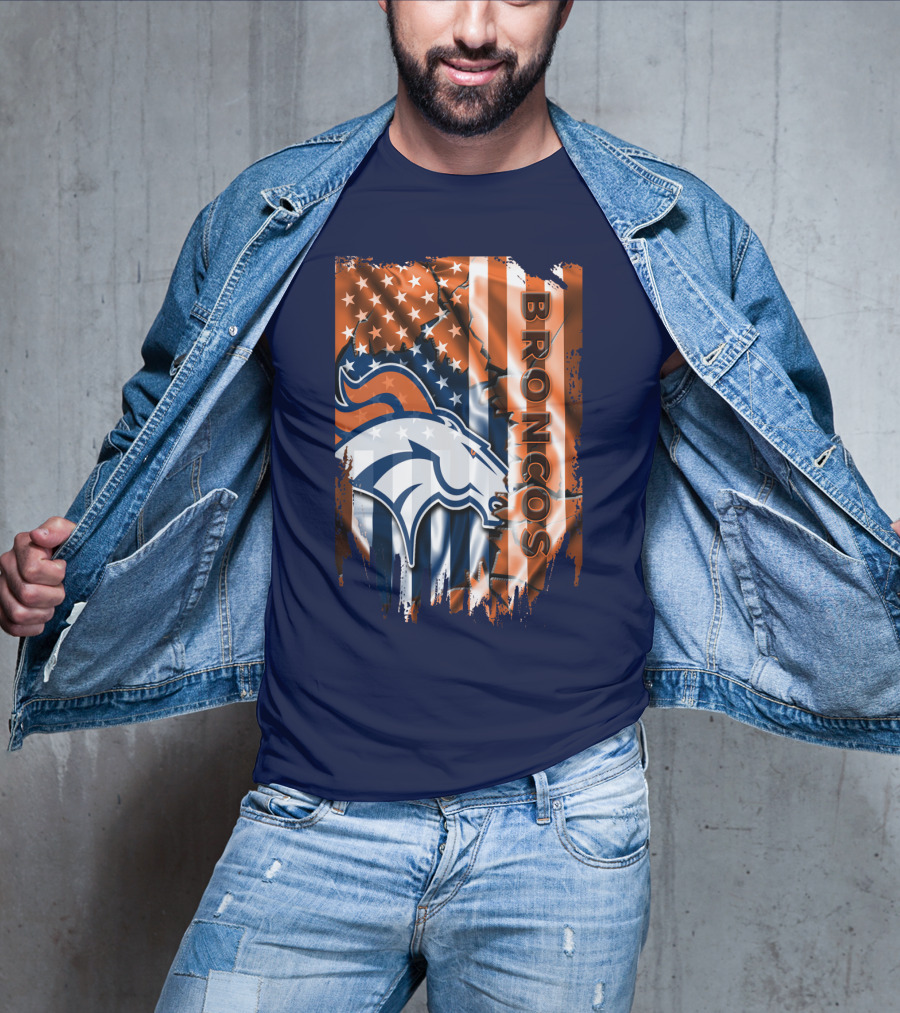 Denver Broncos American Flag Patriotic T-Shirt