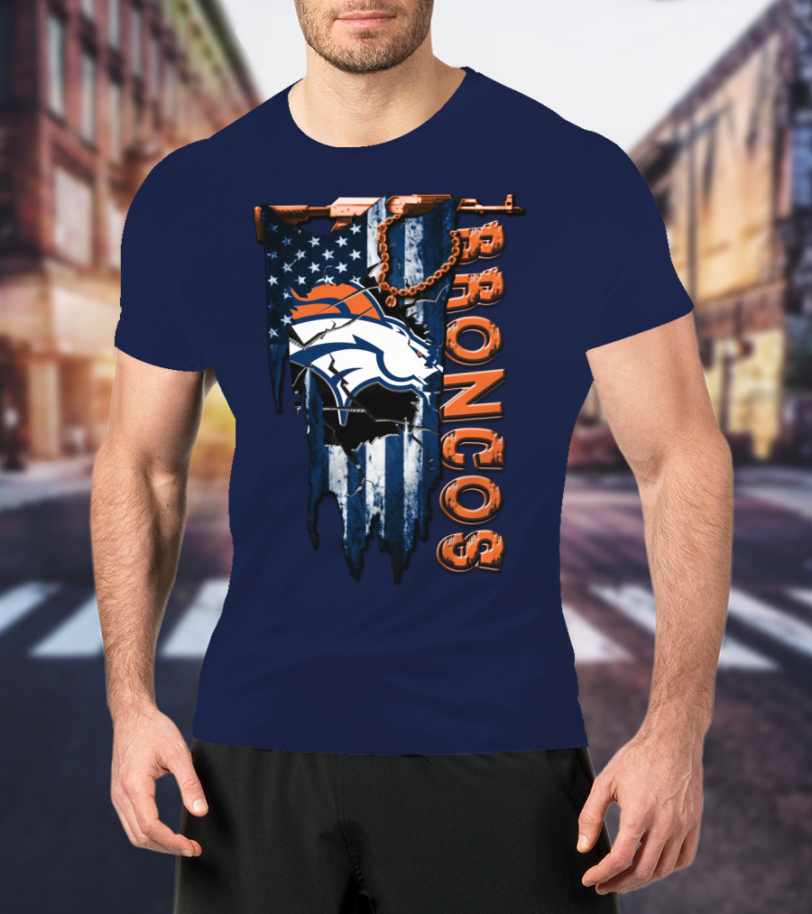 Denver Broncos American Flag Bold T-Shirt
