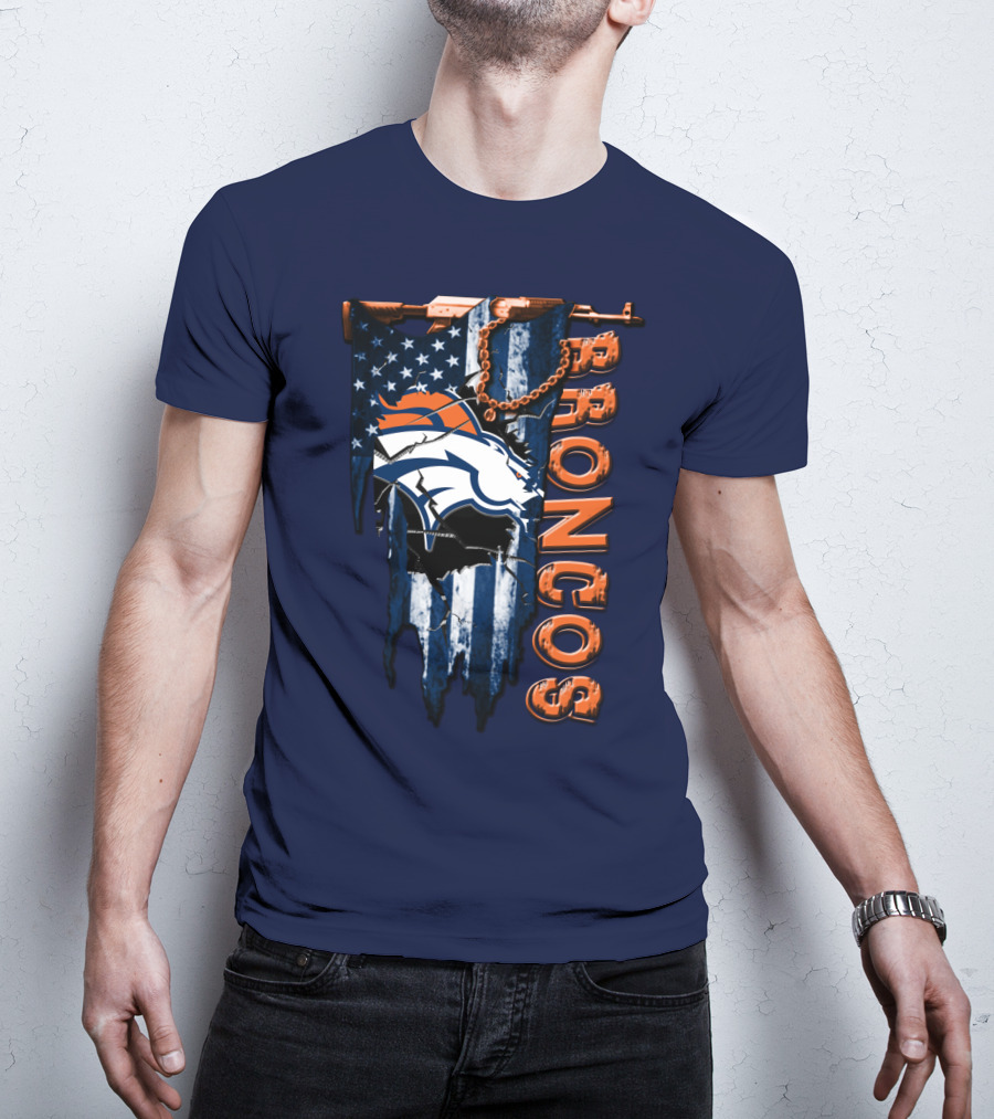 Denver Broncos American Flag Bold T-Shirt