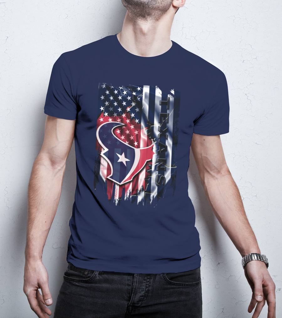 Houston Texans Usa Flag T-Shirt