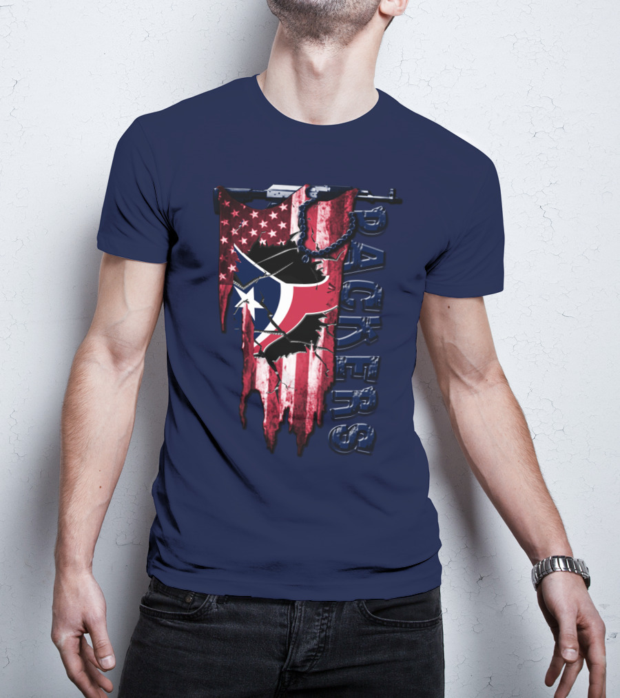 Houston Texans Packers American Flag T-Shirt