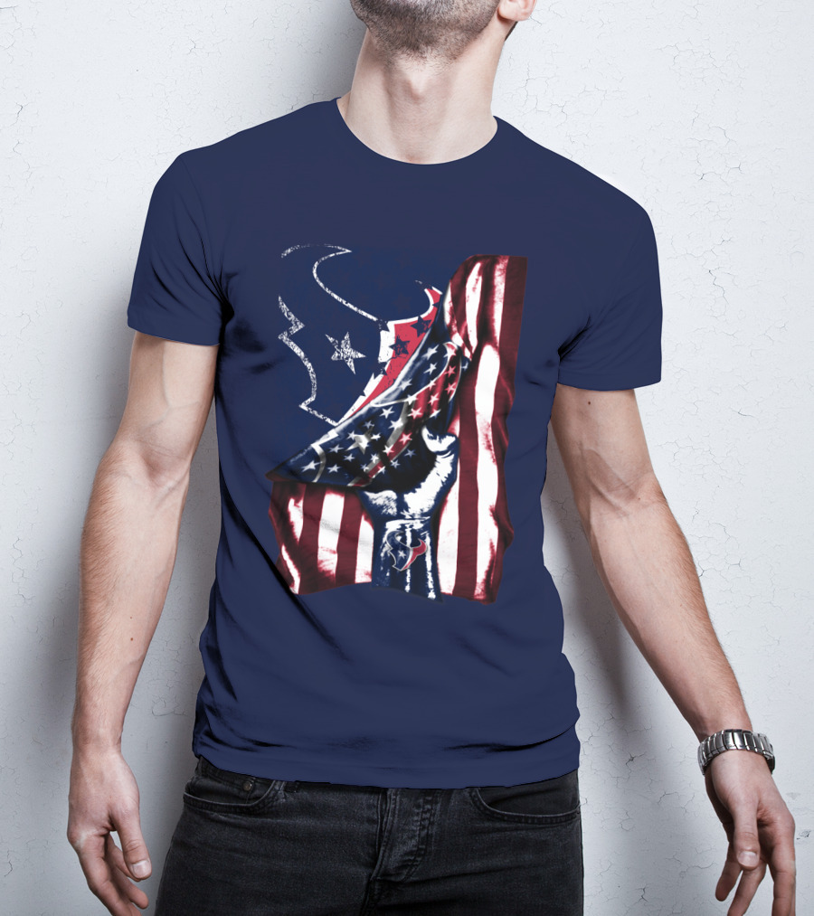 Houston Texans American Flag Fist T-Shirt